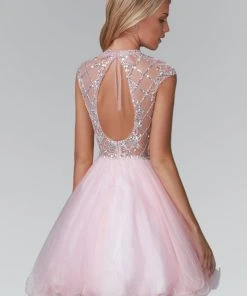 Elizabeth K - GS2044 Jeweled Illusion High Neck Tulle Dress 5 Elizabeth K - GS2044 Jeweled Illusion High Neck Tulle Dress