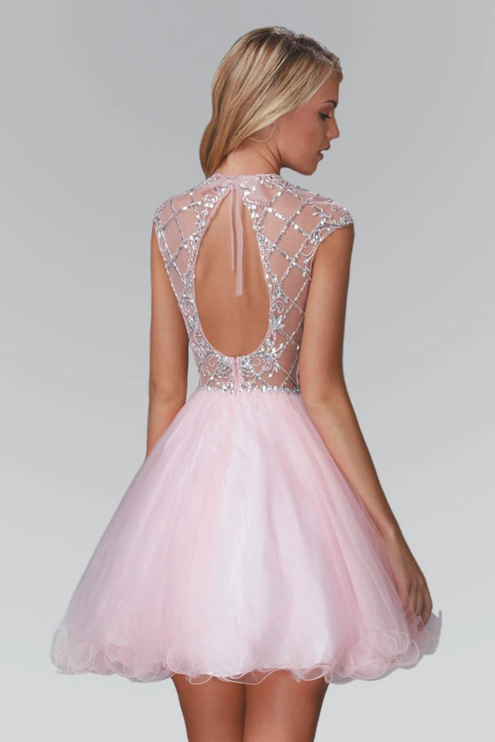 Elizabeth K - GS2044 Jeweled Illusion High Neck Tulle Dress 4 Elizabeth K - GS2044 Jeweled Illusion High Neck Tulle Dress