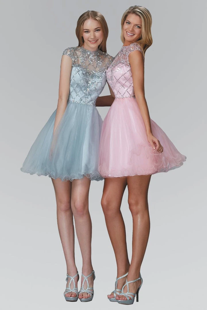 Elizabeth K - GS2044 Jeweled Illusion High Neck Tulle Dress 3 Elizabeth K - GS2044 Jeweled Illusion High Neck Tulle Dress