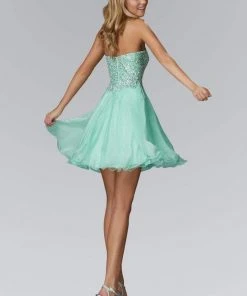 Elizabeth K - GS2088 Strapless Embellished Sweetheart Dress