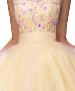 Elizabeth K - GS2124 Sleeveless Floral Cocktail Dress 6 Elizabeth K - GS2124 Sleeveless Floral Cocktail Dress