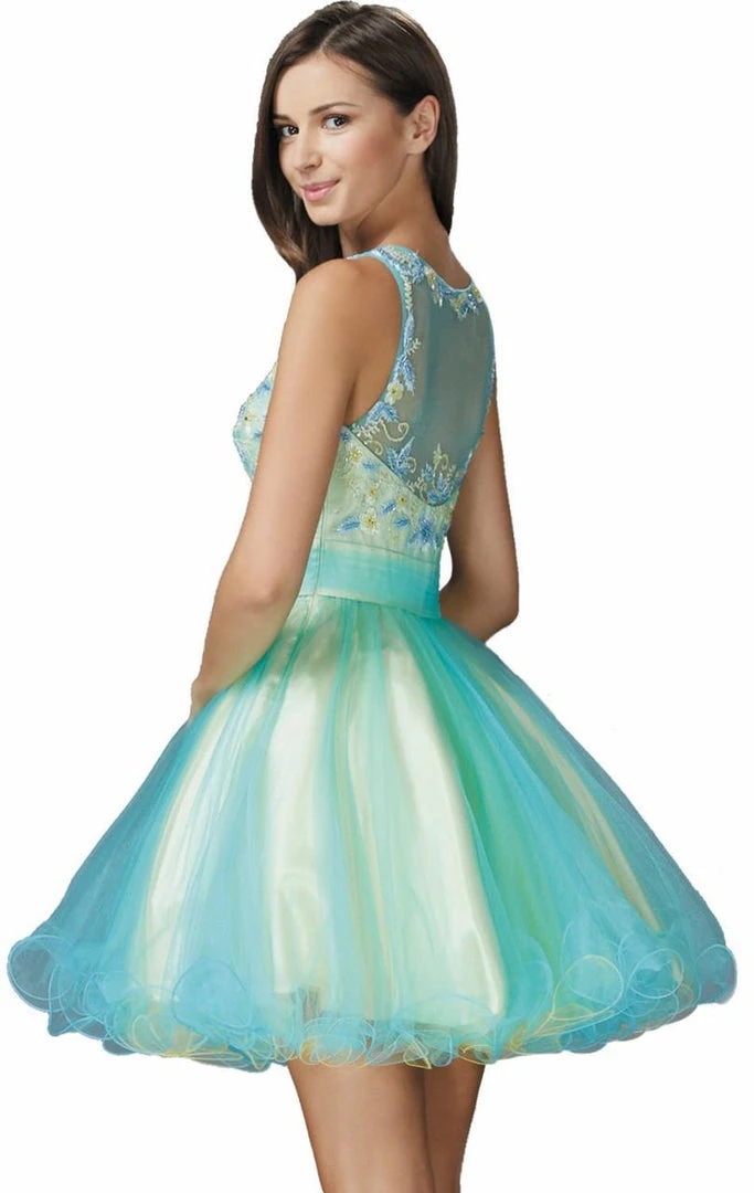 Elizabeth K - GS2124 Sleeveless Floral Cocktail Dress 5 Elizabeth K - GS2124 Sleeveless Floral Cocktail Dress