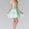 Elizabeth K - GS2371 Strapless Sweetheart Gold Lace Applique Dress