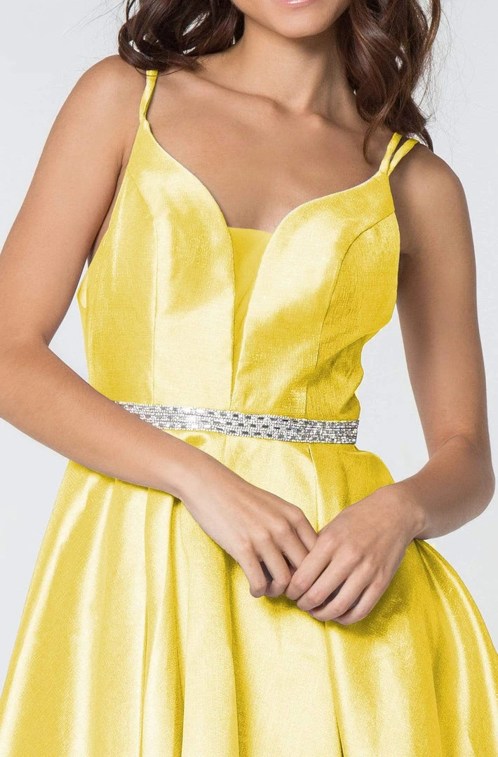 Elizabeth K - GS2843 A-Line Satin Cocktail Dress With Beaded Waistband 17 Elizabeth K - GS2843 A-Line Satin Cocktail Dress With Beaded Waistband