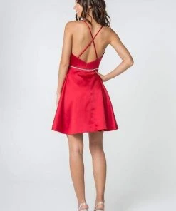 Elizabeth K - GS2855 Halter Neck Beaded A-line Dress 7 Elizabeth K - GS2855 Halter Neck Beaded A-line Dress