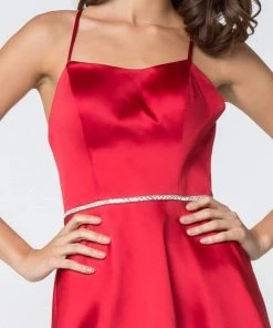 Elizabeth K - GS2855 Halter Neck Beaded A-line Dress 8 Elizabeth K - GS2855 Halter Neck Beaded A-line Dress