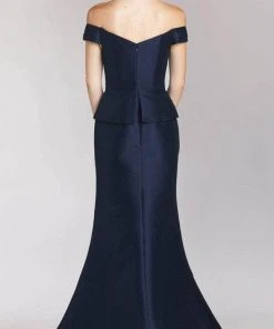 Feriani Couture 18214 - Off-Shoulder Metallic Trumpet Dress