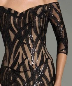 Feriani Couture - 18528S Abstract Printed Cocktail Dress 7 Feriani Couture - 18528S Abstract Printed Cocktail Dress