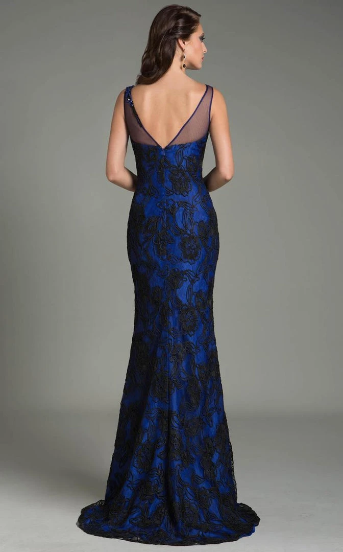 Feriani Couture - 18555 Embellished Illusion Bateau Dress 4 Feriani Couture - 18555 Embellished Illusion Bateau Dress