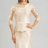 Feriani Couture - 18557 Lace Bateau Sheath Dress 2 Feriani Couture - 18557 Lace Bateau Sheath Dress