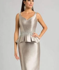 Feriani Couture - 18559 Pearls And Peplum Cocktail Dress