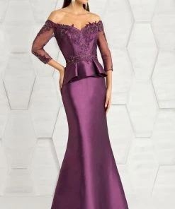 Feriani Couture - 18574 Beaded Off-Shoulder Trumpet Dress