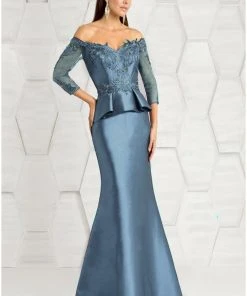 Feriani Couture - 18574 Beaded Off-Shoulder Trumpet Dress