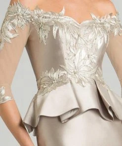 Feriani Couture - 18574 Beaded Off-Shoulder Trumpet Dress