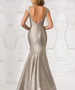 Feriani Couture - 18609 Beaded Cap Sleeve Mermaid Dress