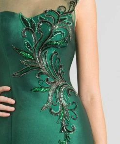Feriani Couture - 18624 Beaded Illusion Bateau Sheath Dress 7 Feriani Couture - 18624 Beaded Illusion Bateau Sheath Dress
