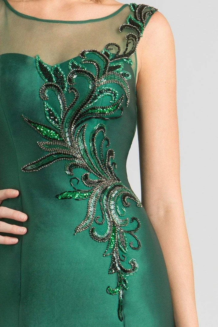 Feriani Couture - 18624 Beaded Illusion Bateau Sheath Dress 5 Feriani Couture - 18624 Beaded Illusion Bateau Sheath Dress