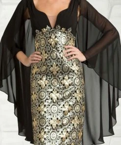 Feriani Couture - 18631 Amazing Cocktail Dress With Cape