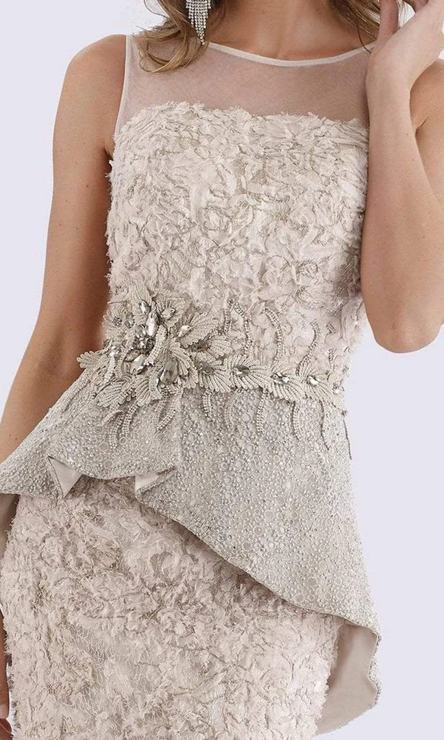 Feriani Couture - 18655 Embellished Illusion Bateau Peplum Dress 5 Feriani Couture - 18655 Embellished Illusion Bateau Peplum Dress