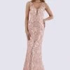 Feriani Couture - 18722 Deep V-neck Embellished Gown