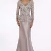 Feriani Couture - 18877 Floral Beaded Lace Peplum Mermaid Gown