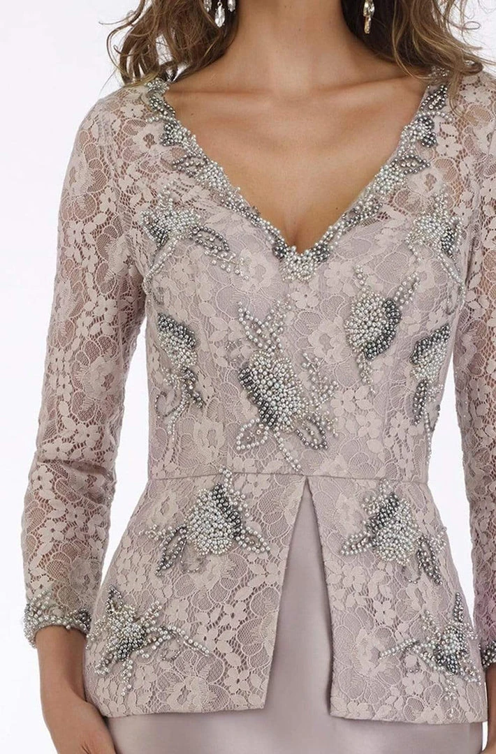 Feriani Couture - 18877 Floral Beaded Lace Peplum Mermaid Gown 5 Feriani Couture - 18877 Floral Beaded Lace Peplum Mermaid Gown