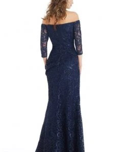 Feriani Couture - 18911 Quarter Sleeve Embroidered Peplum Long Gown 6 Feriani Couture - 18911 Quarter Sleeve Embroidered Peplum Long Gown