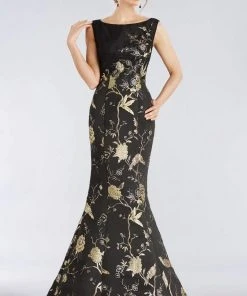 Feriani Couture - 18954 Floral Bateau Trumpet Evening Dress