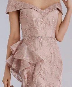 Feriani Couture - 18958 Off-Shoulder Peplum Trumpet Dress