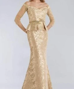 Feriani Couture - 18965 Lace Off-Shoulder Trumpet Dress