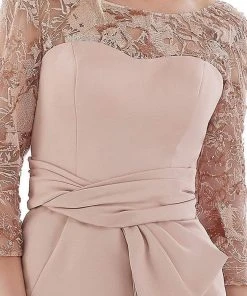 Feriani Couture - 20108 Lace Quarter Length Sleeve Fitted Dress