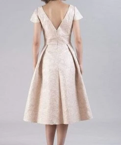 Feriani Couture - 20515 Tea Length Beaded Waist A-Line Dress