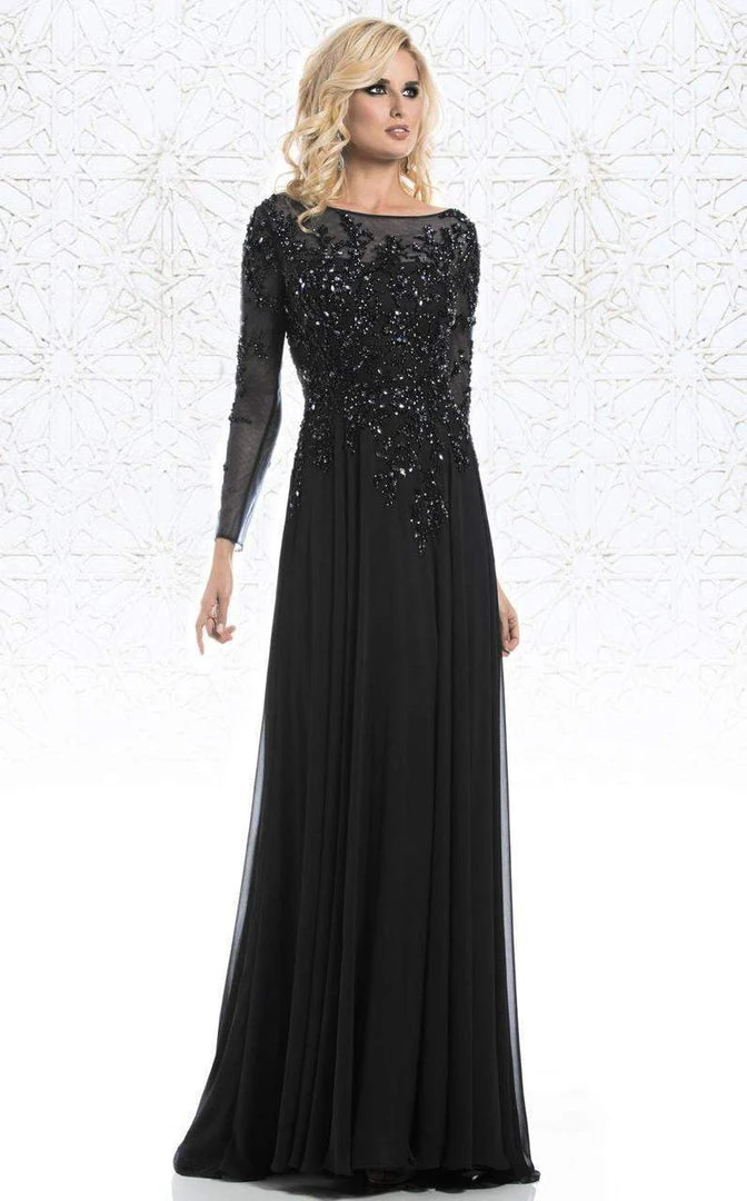 Feriani Couture - 26145 Dazzling Long Sleeve Evening Gown 11 Feriani Couture - 26145 Dazzling Long Sleeve Evening Gown
