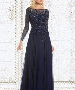 Feriani Couture - 26145 Dazzling Long Sleeve Evening Gown
