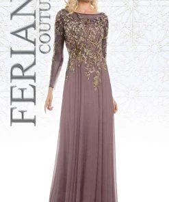 Feriani Couture - 26145 Dazzling Long Sleeve Evening Gown 22 Feriani Couture - 26145 Dazzling Long Sleeve Evening Gown