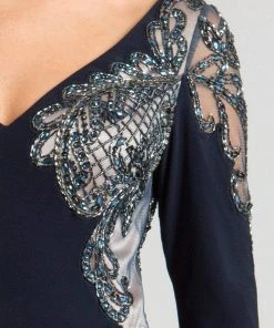 Feriani Couture - 26231 Embellished V-neck Dress