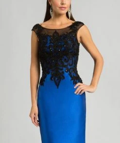 Feriani Couture - 26246 Beaded Cap Sleeves Sheath Short Dress