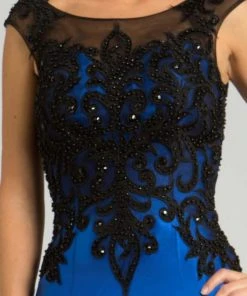 Feriani Couture - 26246 Beaded Cap Sleeves Sheath Short Dress 7 Feriani Couture - 26246 Beaded Cap Sleeves Sheath Short Dress