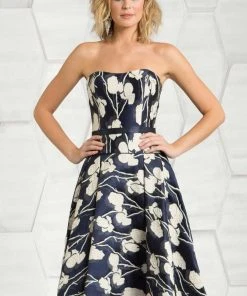 Feriani Couture - 26248 Strapless Floral Cocktail Dress