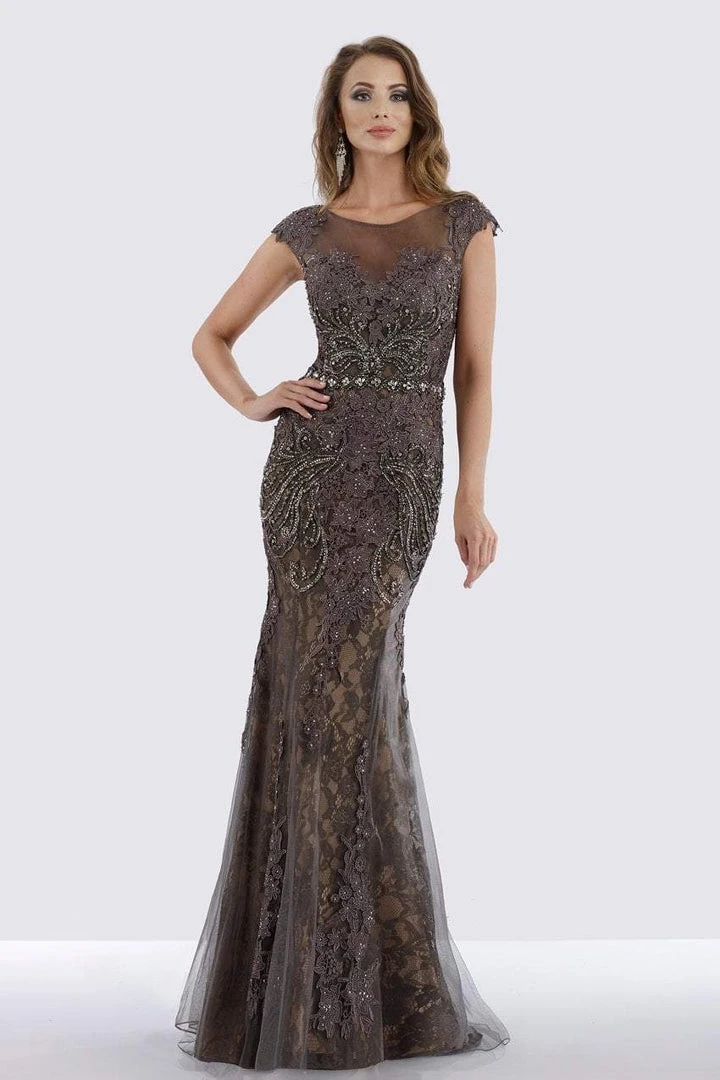 Feriani Couture - 26257 Illusion Bateau Neck Bedecked Gown 3 Feriani Couture - 26257 Illusion Bateau Neck Bedecked Gown