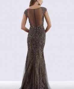 Feriani Couture - 26257 Illusion Bateau Neck Bedecked Gown 7 Feriani Couture - 26257 Illusion Bateau Neck Bedecked Gown