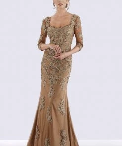 Feriani Couture - 26271 Quarter Length Sleeve Lace Sheath Gown
