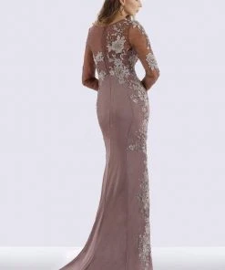 Feriani Couture - 26274 Embellished Floral Lace Sheath Dress