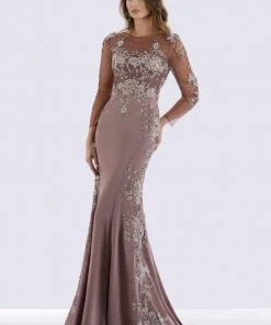Feriani Couture - 26274 Embellished Floral Lace Sheath Dress