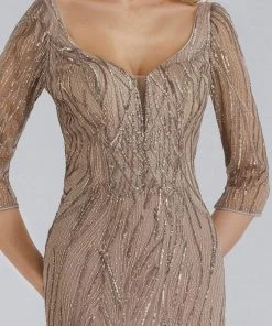 Feriani Couture - 26300 Sequin Embellished Scoop Trumpet Dress