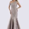 Feriani Couture Asymmetrical Floral Lace Mermaid Gown 18680 - 1 Pc Platinum In Size 8 Available 1 Feriani Couture Asymmetrical Floral Lace Mermaid Gown 18680 - 1 Pc Platinum In Size 8 Available