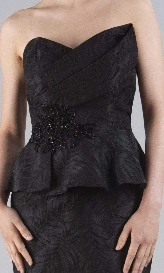 Gia Franco - 12052 Strapless Jacquard Peplum Dress 5 Gia Franco - 12052 Strapless Jacquard Peplum Dress