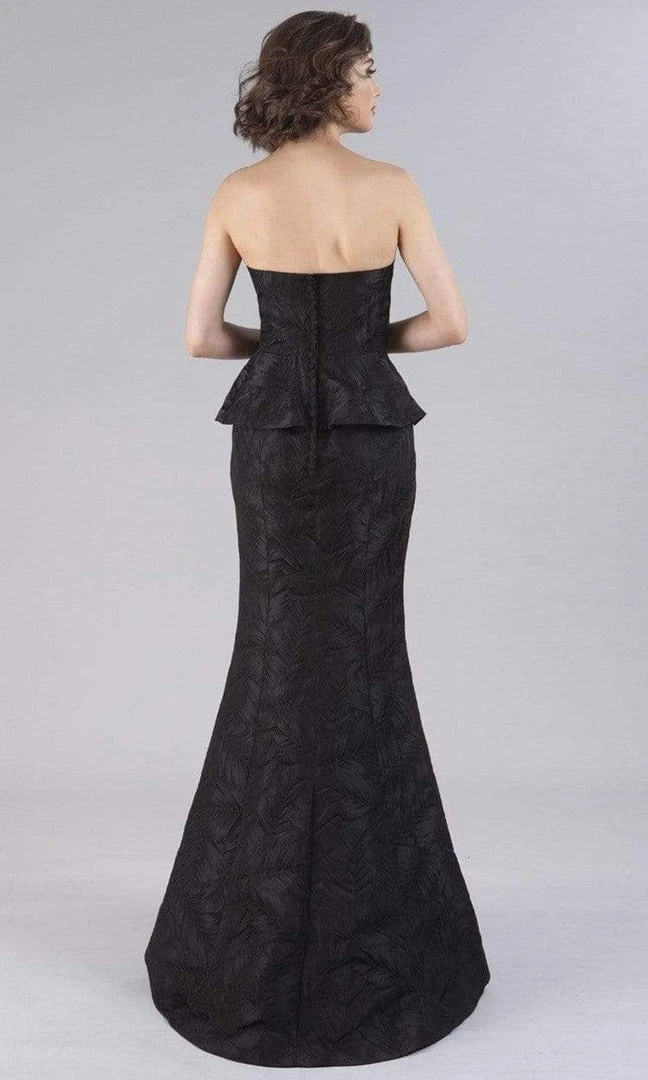 Gia Franco - 12052 Strapless Jacquard Peplum Dress 4 Gia Franco - 12052 Strapless Jacquard Peplum Dress