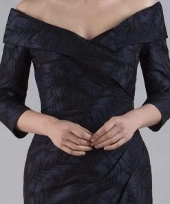 Gia Franco - 12053 Quarter Sleeve Drape-Ornate Dress 7 Gia Franco - 12053 Quarter Sleeve Drape-Ornate Dress