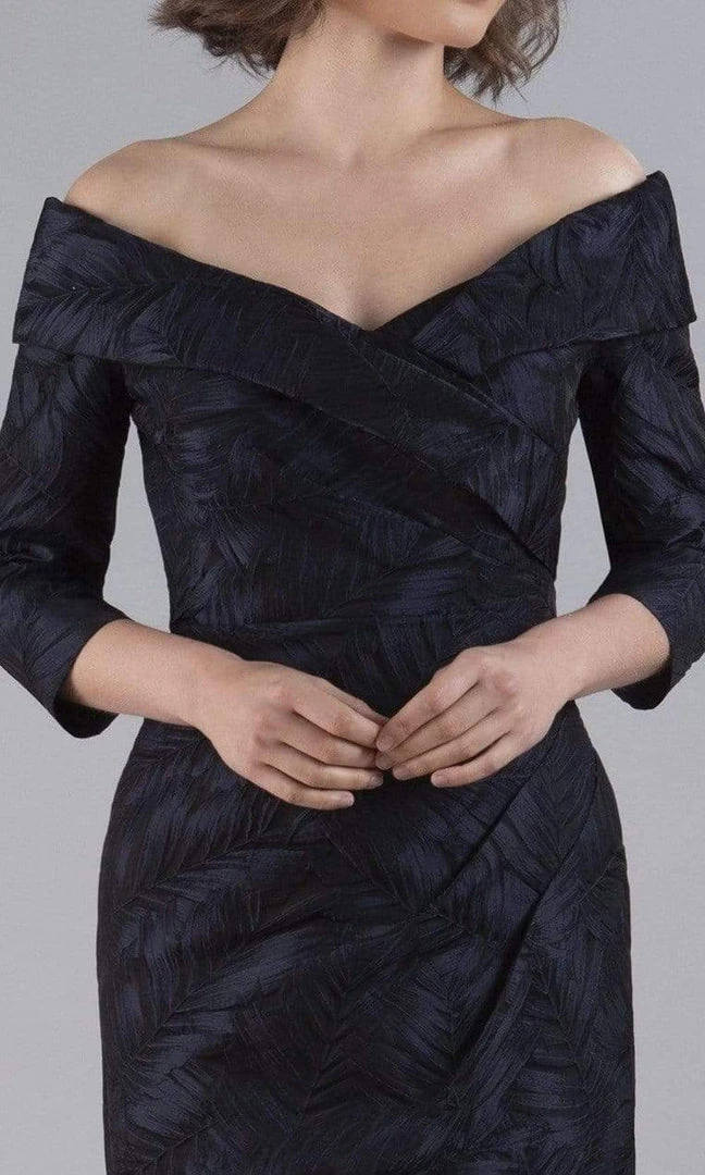 Gia Franco - 12053 Quarter Sleeve Drape-Ornate Dress 5 Gia Franco - 12053 Quarter Sleeve Drape-Ornate Dress